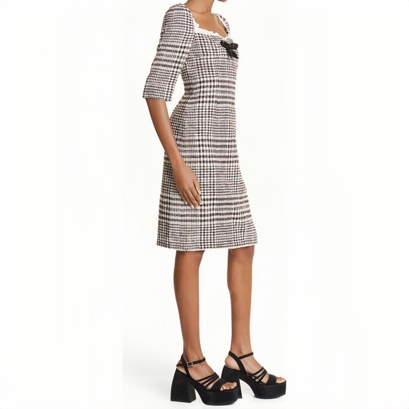 ❤️🔥NEW❤️🔥 SHUSHU/TONG Brown Check Minidress - Picture 7 of 14